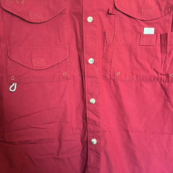 Columbia PFG University of Alabama men’s red long sleeve button down shirt - Picture 4 of 13